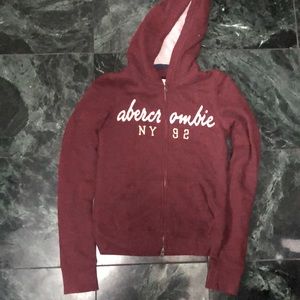 Kids VINTAGE Abercrombie maroon zip up
